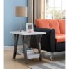 ID USA 161834ET End Table White & Distressed Grey