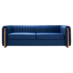 Contemporary Velvet Sofa Couch 84.25''W for Living Room, Blue