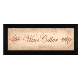 "Wine Cellar" By Becca Barton, Printed Wall Art, Ready To Hang Framed Poster, Black Frame