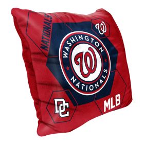 Nationals OFFICIAL MLB "Connector" Double Sided Velvet Pillow; 16" x 16"