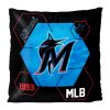 Marlins OFFICIAL MLB "Connector" Double Sided Velvet Pillow; 16" x 16"