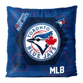 Blue Jays OFFICIAL MLB "Connector" Double Sided Velvet Pillow; 16" x 16"