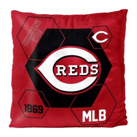 Reds OFFICIAL MLB "Connector" Double Sided Velvet Pillow; 16" x 16"