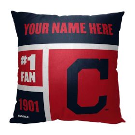 [Personalization Only] OFFICIAL MLB Colorblock Pillow - Cleveland Indians