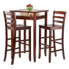 Halo 3pc Pub Table Set with 2 Ladder Back Stools