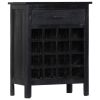 Wine Rack Black 22"x13.8"x29.5" Solid Mango Wood