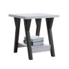 ID USA 161834ET End Table White & Distressed Grey