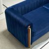 Contemporary Velvet Sofa Couch 84.25''W for Living Room, Blue