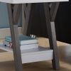 ID USA 161834ET End Table White & Distressed Grey