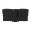 Recliner Chair Sofa Manual Reclining Home Seating Seats Movie Theater Chairs with Cup Holders and Storage Box, Brown