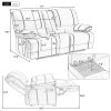 Recliner Chair Sofa Manual Reclining Home Seating Seats Movie Theater Chairs with Cup Holders and Storage Box, Brown