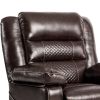 Breathable Leather Massage Recliner Chair, Manual Living Room Reclining Sofa