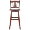 Fina Swivel Seat Bar Stool; Walnut