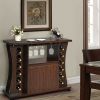 Rolling Buffet Sideboard Wooden Bar Storage Cabinet