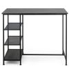 Industrial Dining Bar Pub Table with Metal Frame and Storage Shelves