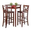 Halo 3pc Pub Table Set with 2 V-Back Stools