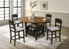 2pc Transitional Upholstered Counter Height Dining Chair Bar Stools Brown Finish Wooden Furniture