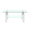 White Coffee Table, Clear Coffee Table,Modern Side Center Tables for Living Room, Living Room Furniture