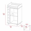 Hot Sale Living Room Furniture Wooden Transparent Glass Door Wine Bar Cabinet White And Light Oak Wine Display Cabinet With Moving Casters