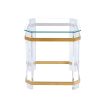 Gold Stainless Steel With Acrylic Frame Clear Glass Top End Table CS-1134-1