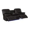 Recliner Chair Sofa Manual Reclining Home Seating Seats Movie Theater Chairs with Reversible backrest and Cup Holders, Brown