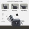 Power Recliner Chair with Adjustable Massage Function, Recliner Chair with
Heating System for Living Room, Dark Gray color fabric