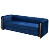 Contemporary Velvet Sofa Couch 84.25''W for Living Room, Blue