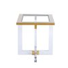 Gold Stainless Steel With Acrylic Frame Clear Glass Top End Table cs-1174-1