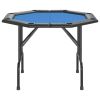 8-Player Folding Poker Table Blue 42.5"x42.5"x29.5"