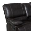 Recliner Chair Sofa Manual Reclining Home Seating Seats Movie Theater Chairs with Cup Holders and Storage Box, Brown