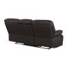 Recliner Chair Sofa Manual Reclining Home Seating Seats Movie Theater Chairs with Reversible backrest and Cup Holders, Brown