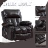 Recliner Chair Heating massage for Living Room with Rocking Function and Side Pocket(BROWN)