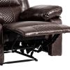 Breathable Leather Massage Recliner Chair, Manual Living Room Reclining Sofa