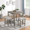 Dining Table, Bar Table and Chairs Set, 5 Piece Dining Table Set, Industrial Breakfast Table Set, for Living Room, Dining Room, Game Room