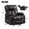 Recliner Chair Heating massage for Living Room with Rocking Function and Side Pocket(BROWN)