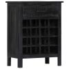 Wine Rack Black 22"x13.8"x29.5" Solid Mango Wood