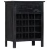 Wine Rack Black 22"x13.8"x29.5" Solid Mango Wood