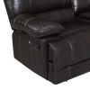 Recliner Chair Sofa Manual Reclining Home Seating Seats Movie Theater Chairs with Cup Holders and Storage Box, Brown