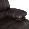 Recliner Chair Sofa Manual Reclining Home Seating Seats Movie Theater Chairs with Cup Holders and Storage Box, Brown