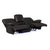 Recliner Chair Sofa Manual Reclining Home Seating Seats Movie Theater Chairs with Reversible backrest and Cup Holders, Brown