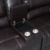 Recliner Chair Sofa Manual Reclining Home Seating Seats Movie Theater Chairs with Cup Holders and Storage Box, Brown