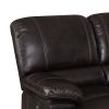 Recliner Chair Sofa Manual Reclining Home Seating Seats Movie Theater Chairs with Cup Holders and Storage Box, Brown