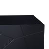 U-Can Modern, Stylish Functional TV stand with Color Changing LED Lights, Universal Entertainment Center, Black