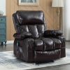 Recliner Chair Heating massage for Living Room with Rocking Function and Side Pocket(BROWN)