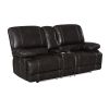 Recliner Chair Sofa Manual Reclining Home Seating Seats Movie Theater Chairs with Cup Holders and Storage Box, Brown