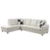 White Faux Leather 3-Piece Couch Living Room Sofa Set