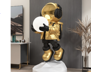 Large Floor-to-ceiling Decoration Light In Astronaut Welcome Room (Option: Gold-US)