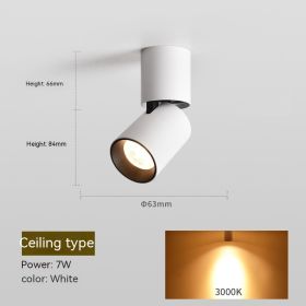 Led Ceiling Lamp Punch Free Adjustable Angle Spotlight (Option: 6000k-White 7W)