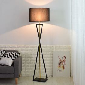 Living Room Floor Lamp Simple Sofa Vertical Table (Option: Black and gold-220V US)