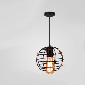 Retro Industrial Style Wrought Iron Chandelier Creative Small Iron Cage (Option: D-Soak in warm light)